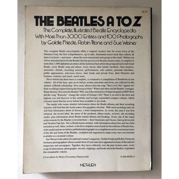 Vintage 1980 Beatles A to Z First Edition Music Encyclopedia Photos Albums Tours - Picture 3 of 11